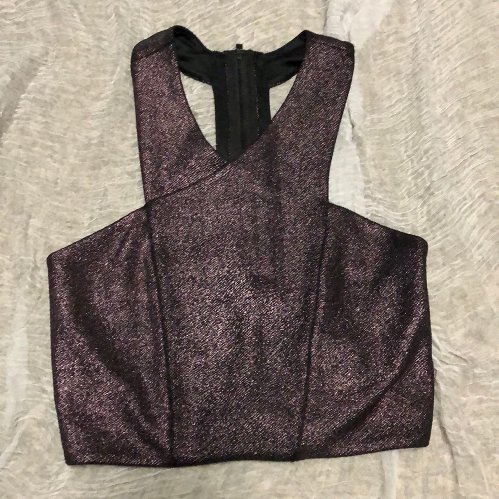 Purple shimmer crop top size XS.